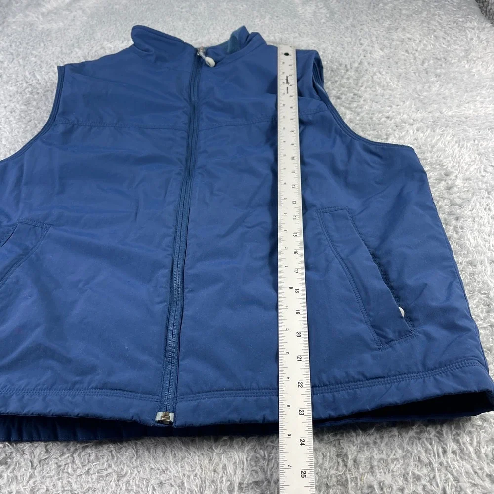 LL Bean Mens L REG Blue Nylon Polyester Insulated Vest Lightweight Full Zip
